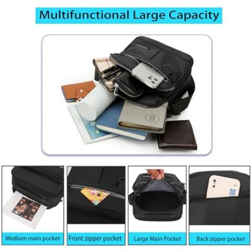 Waterproof Messenger Bag for Men Casual Shoulder Crossbody Bag for Work - Picture 6 of 6